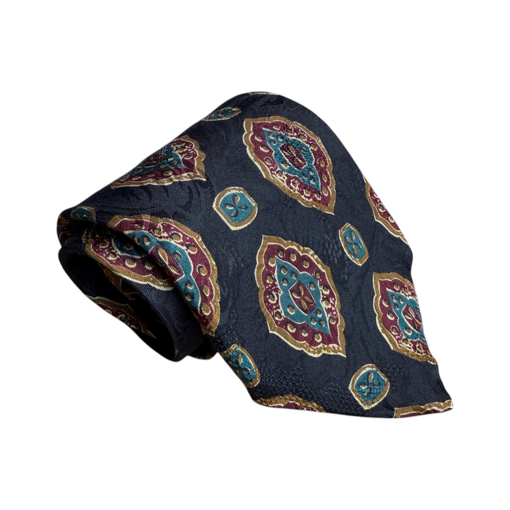 Euc Aquascutum London All-Silk Hand-Finished Black Tie